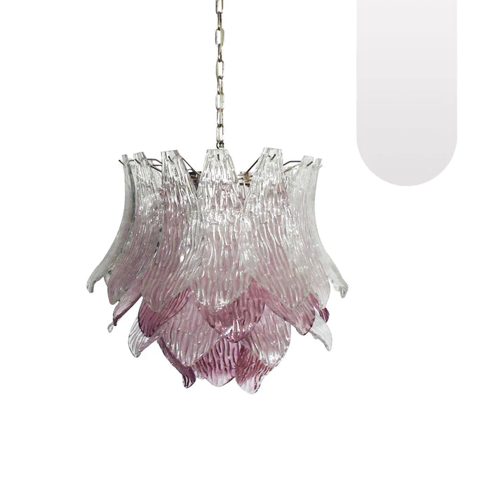 Vintage Murano Transparent Amethyst Glass Chandelier-DWHOME