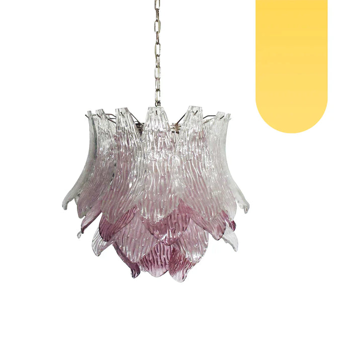 Vintage Murano Transparent Amethyst Glass Chandelier-DWHOME