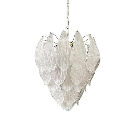 Murano Frosted Carved Glass Leaves Chandelier-DWHOME