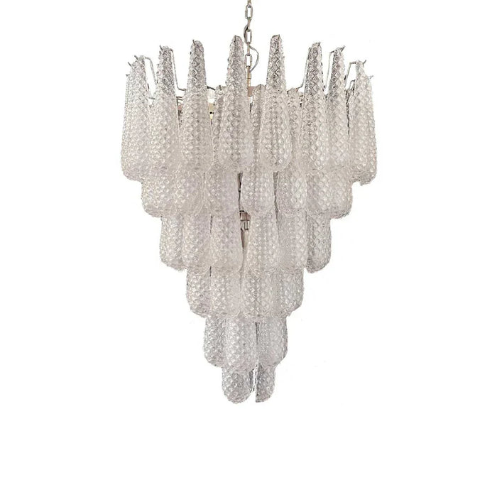 Vintage Transparent Murano Glass Petals Drop Chandelier-DWHOME
