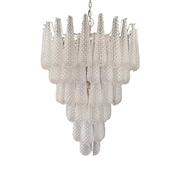 Vintage Transparent Murano Glass Petals Drop Chandelier-DWHOME