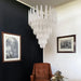 Vintage Transparent Murano Glass Petals Drop Chandelier-DWHOME