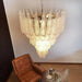 Vintage Transparent Murano Glass Petals Drop Chandelier-DWHOME