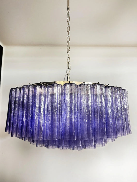 Murano Large Amethyst Glass Tube Chandelier-DWHOME