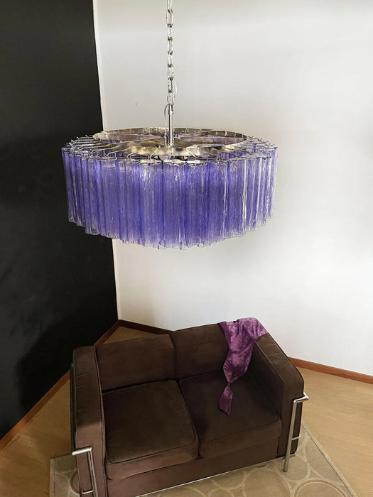 Murano Large Amethyst Glass Tube Chandelier-DWHOME