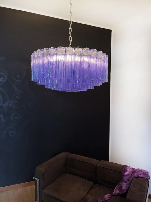 Murano Large Amethyst Glass Tube Chandelier-DWHOME