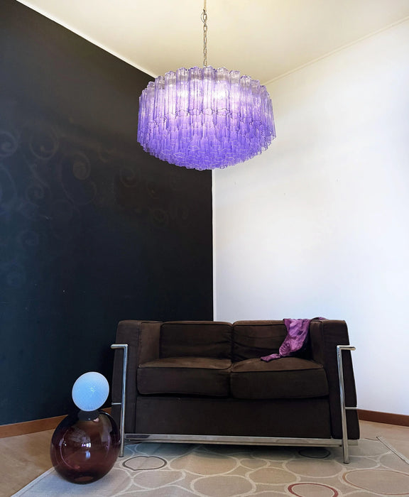 Murano Large Amethyst Glass Tube Chandelier-DWHOME
