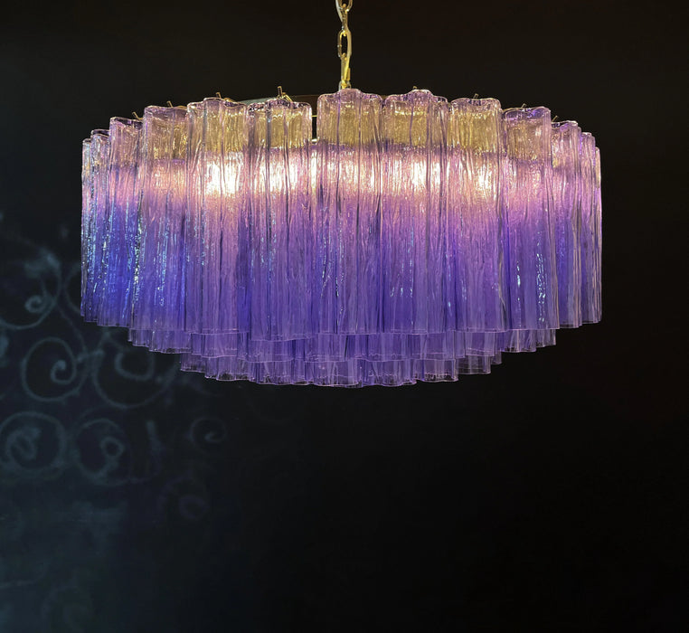 Murano Large Amethyst Glass Tube Chandelier-DWHOME