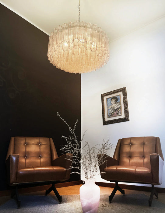 Murano Large Pink Glass Tube Chandelier-DWHOME