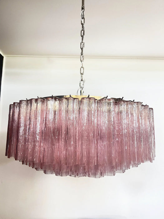 Murano Large Pink Glass Tube Chandelier-DWHOME
