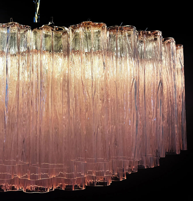 Murano Large Pink Glass Tube Chandelier-DWHOME