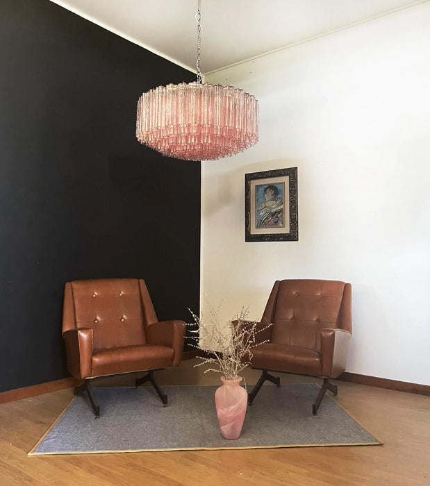 Murano Large Pink Glass Tube Chandelier-DWHOME