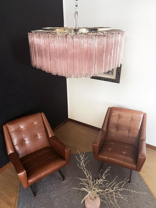 Murano Large Pink Glass Tube Chandelier-DWHOME