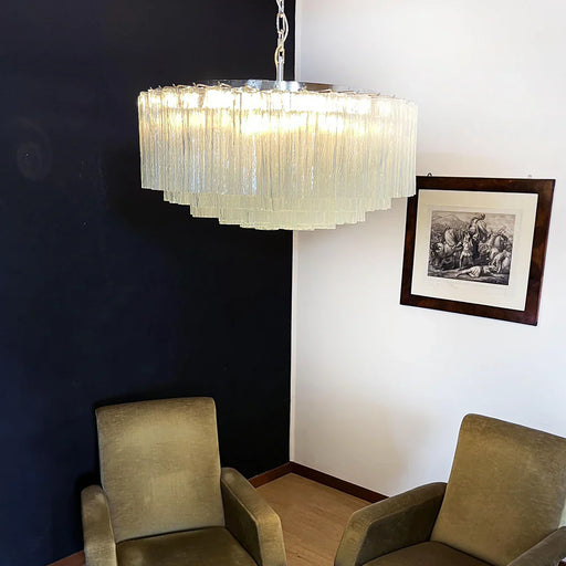 Murano Large Transparent Glass Tube Chandelier-DWHOME