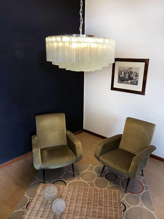 Murano Large Transparent Glass Tube Chandelier-DWHOME
