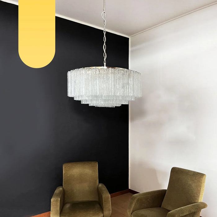Murano Large Transparent Glass Tube Chandelier-DWHOME