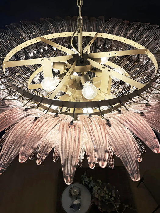 Murano Palmette Pink Chandelier-DWHOME