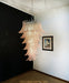 Murano Pink Felch Spiral Chandelier-DWHOME