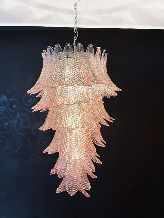 Murano Pink Felch Spiral Chandelier-DWHOME
