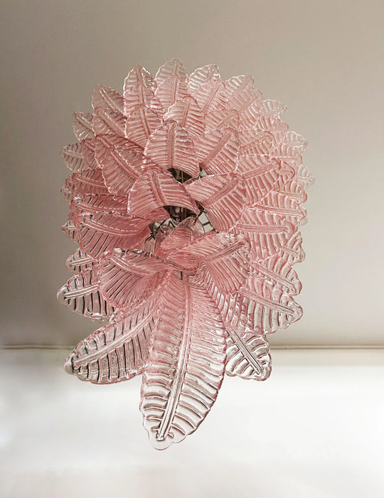 Murano Pink Felch Spiral Chandelier-DWHOME