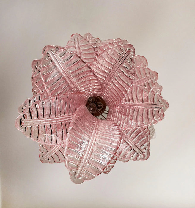 Murano Pink Felch Spiral Chandelier-DWHOME