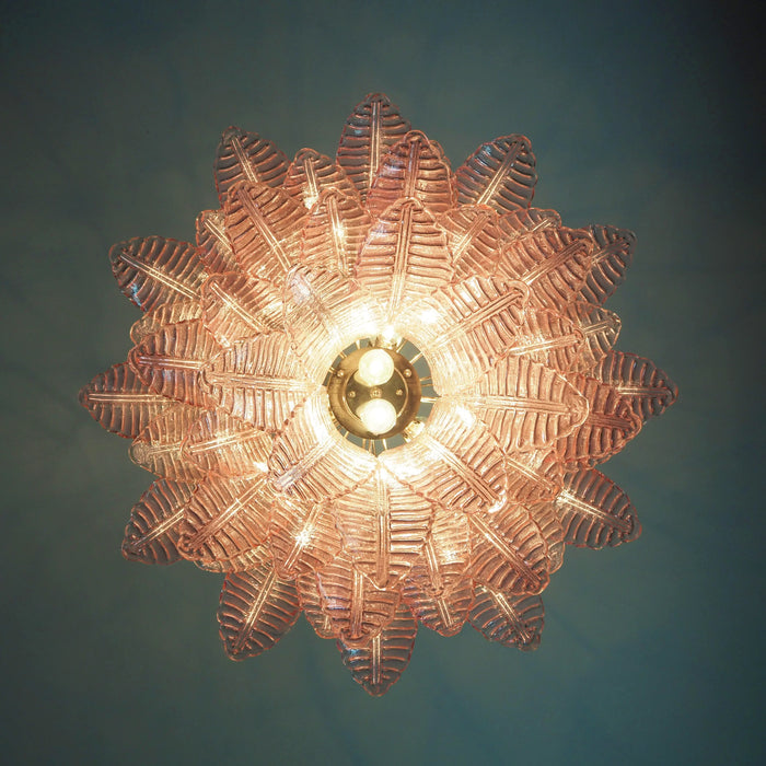 Murano Pink Ferns Glass Chandelier-DWHOME