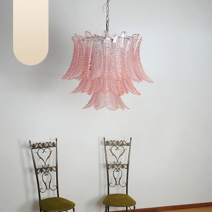 Murano Pink Ferns Glass Chandelier-DWHOME