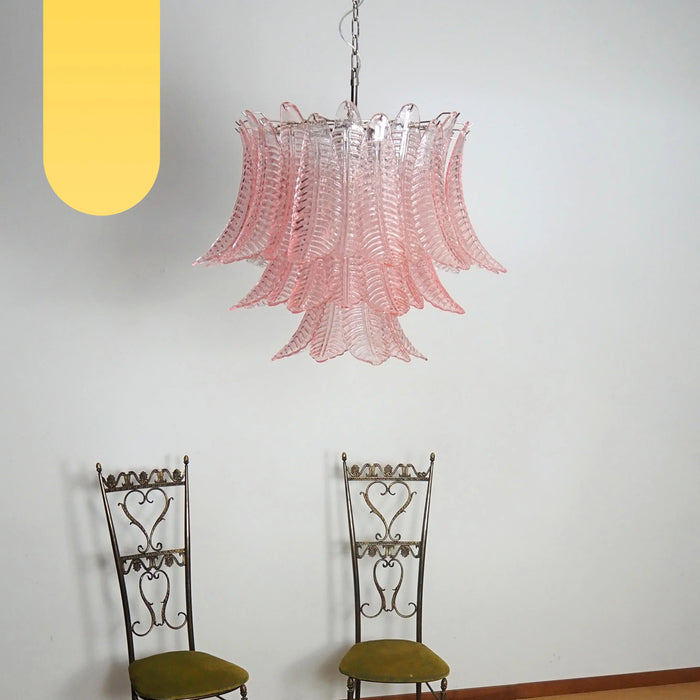 Murano Pink Ferns Glass Chandelier-DWHOME