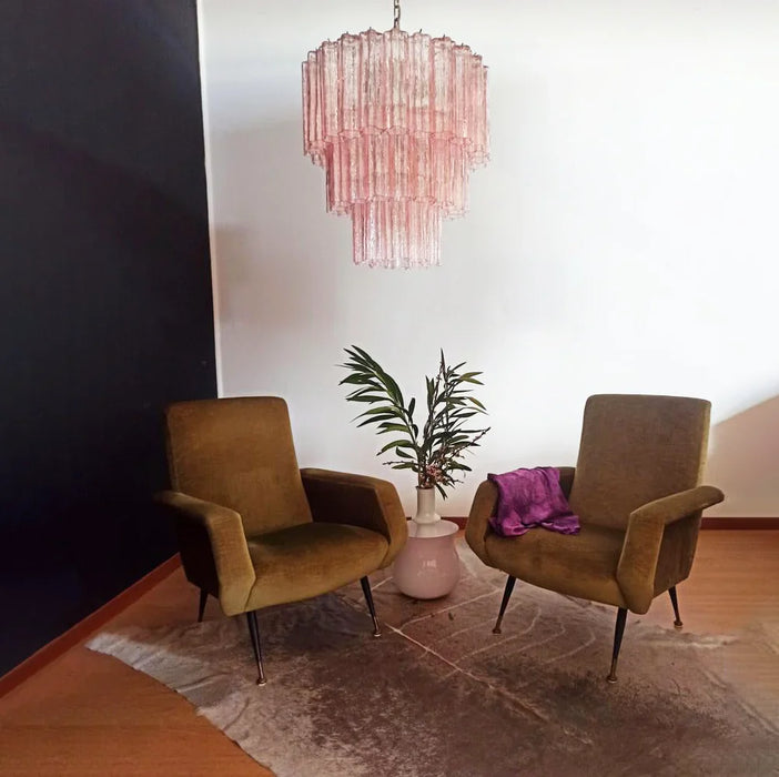 Murano Pink Glass Tube Chandelier-DWHOME