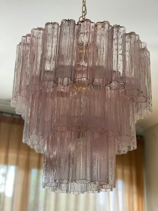 Murano Pink Glass Tube Chandelier-DWHOME