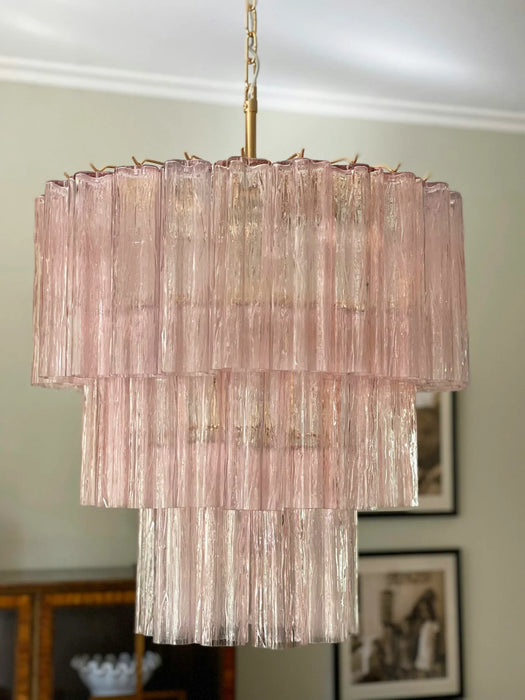 Murano Pink Glass Tube Chandelier-DWHOME