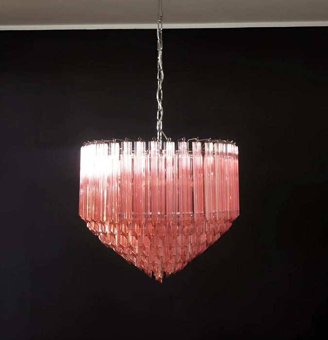 Murano Quadriedri Prisms Pink Chandelier-DWHOME