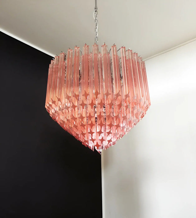 Murano Quadriedri Prisms Pink Chandelier-DWHOME