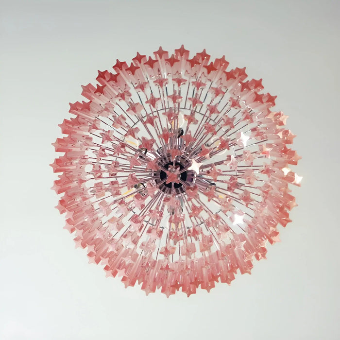 Murano Quadriedri Prisms Pink Chandelier-DWHOME