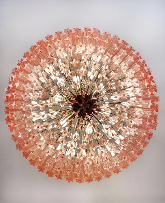 Murano Quadriedri Prisms Pink Chandelier-DWHOME