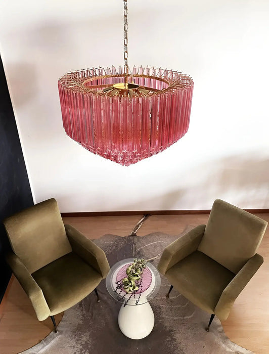 Murano Quadriedri Prisms Pink Chandelier-DWHOME