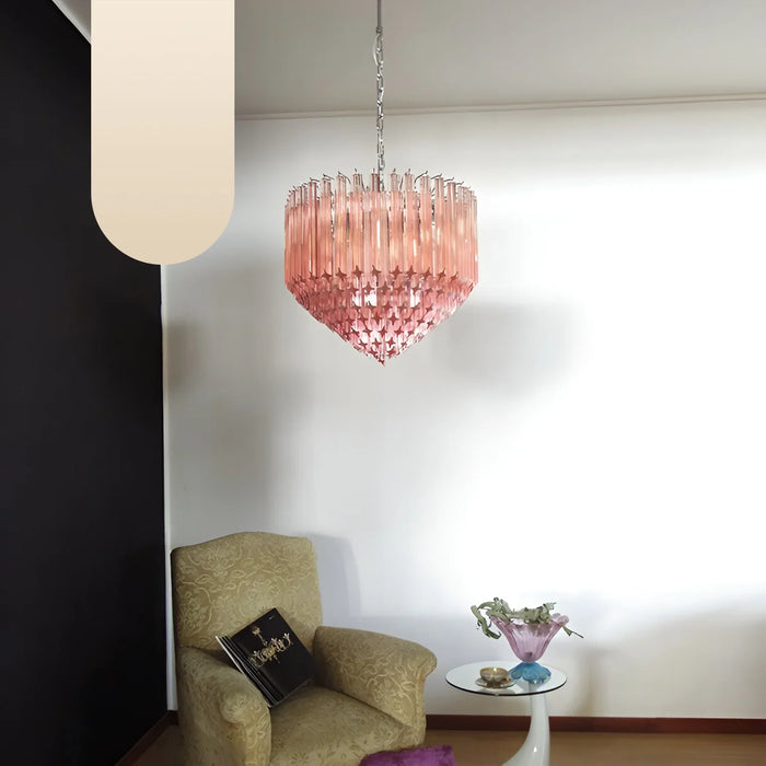 Murano Quadriedri Prisms Pink Chandelier-DWHOME