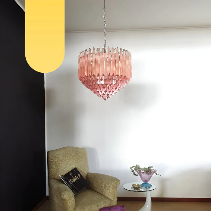 Murano Quadriedri Prisms Pink Chandelier-DWHOME