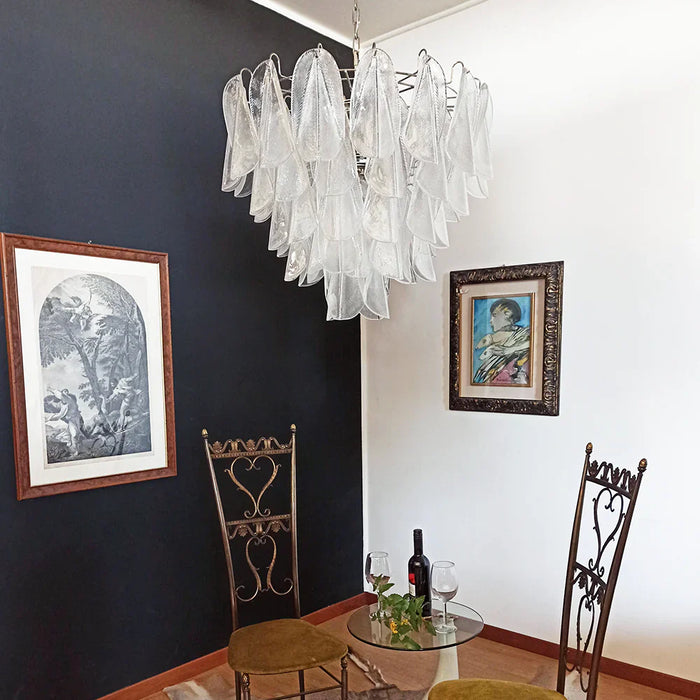 Murano Glass Leaves Transparent Chandelier-DWHOME