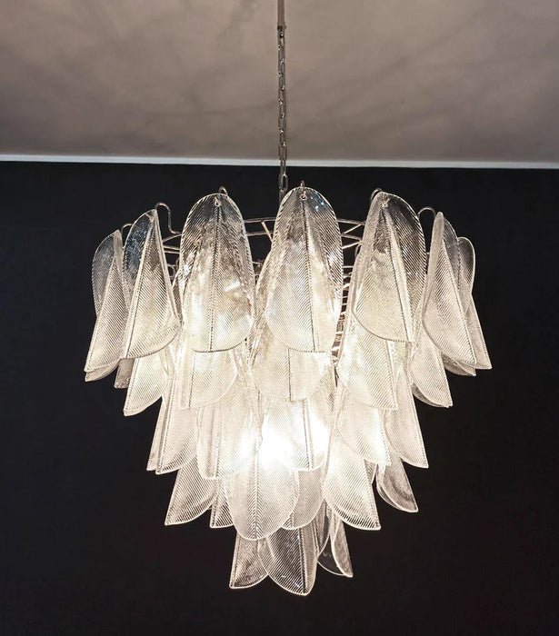 Murano Glass Leaves Transparent Chandelier-DWHOME