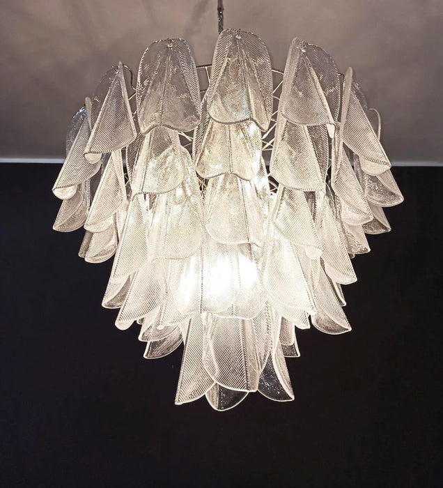 Murano Glass Leaves Transparent Chandelier-DWHOME