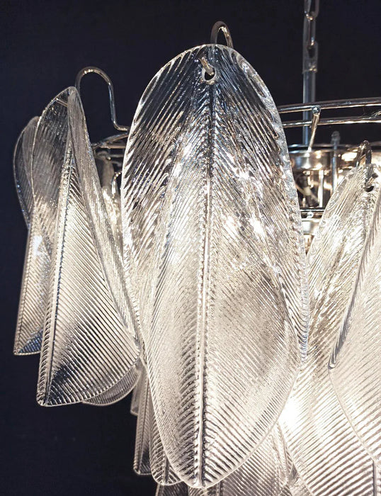 Murano Glass Leaves Transparent Chandelier-DWHOME