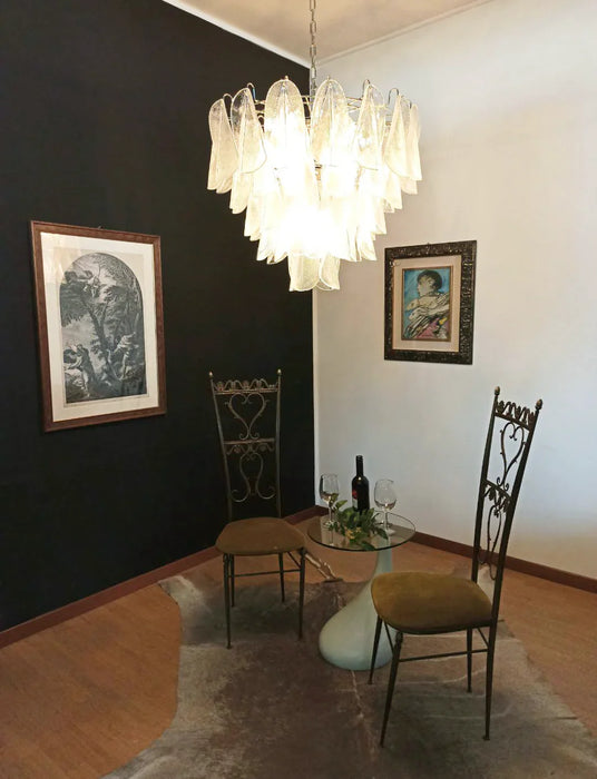 Murano Glass Leaves Transparent Chandelier-DWHOME