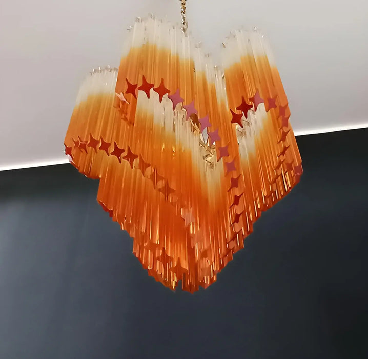 Murano Shaded Amber Prism Chandelier-DWHOME
