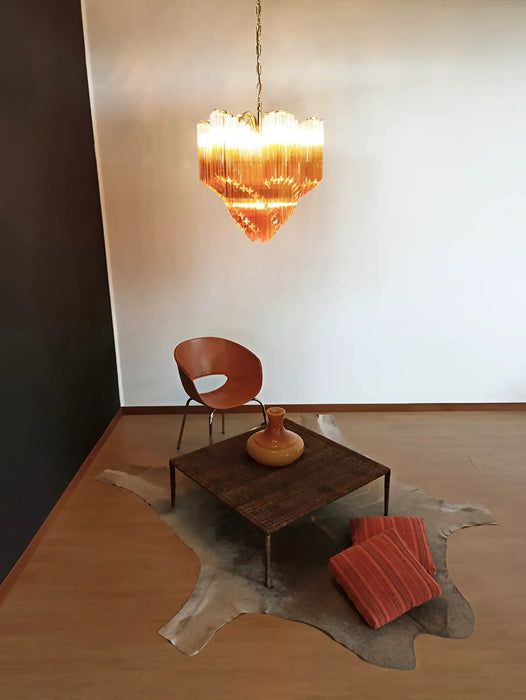 Murano Shaded Amber Prism Chandelier-DWHOME