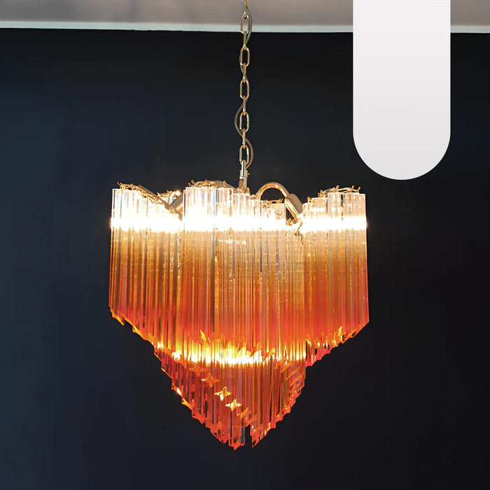Murano Shaded Amber Prism Chandelier-DWHOME