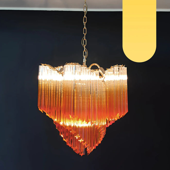Murano Shaded Amber Prism Chandelier-DWHOME