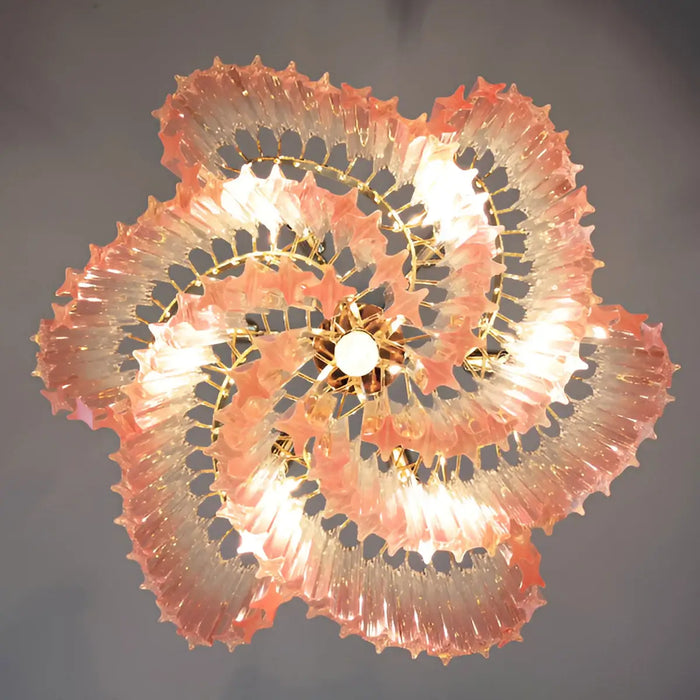 Murano Shaded Pink Prism Chandelier-DWHOME