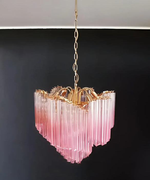Murano Shaded Pink Prism Chandelier-DWHOME