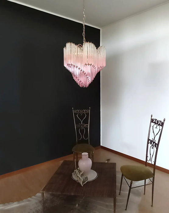 Murano Shaded Pink Prism Chandelier-DWHOME